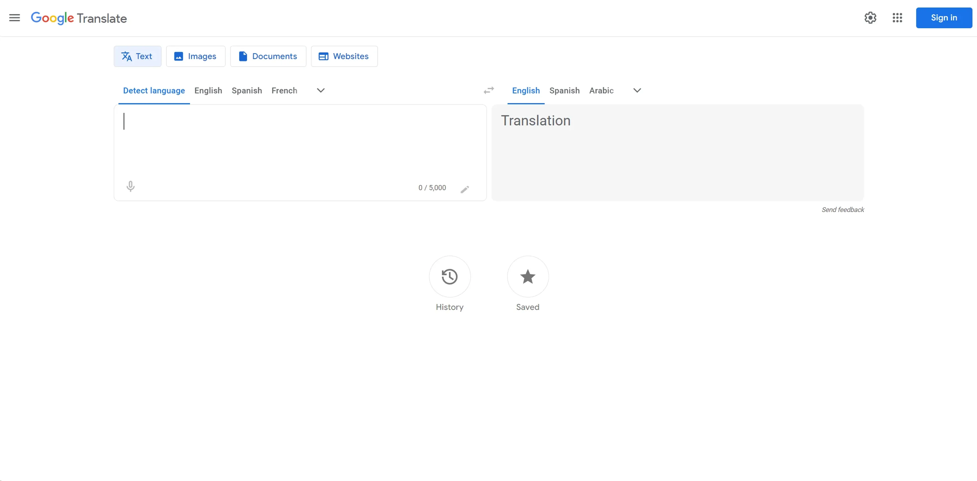 Google Translate product screenshot