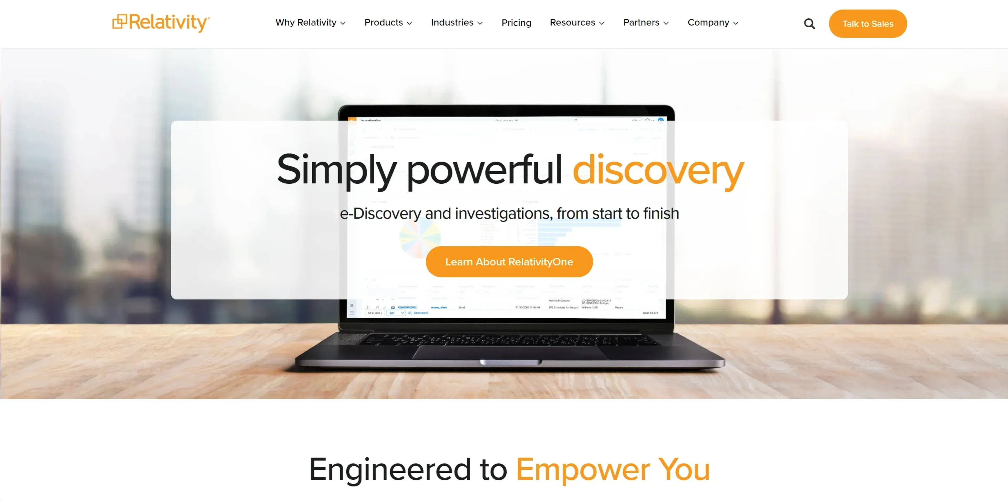 Relativity product screenshot