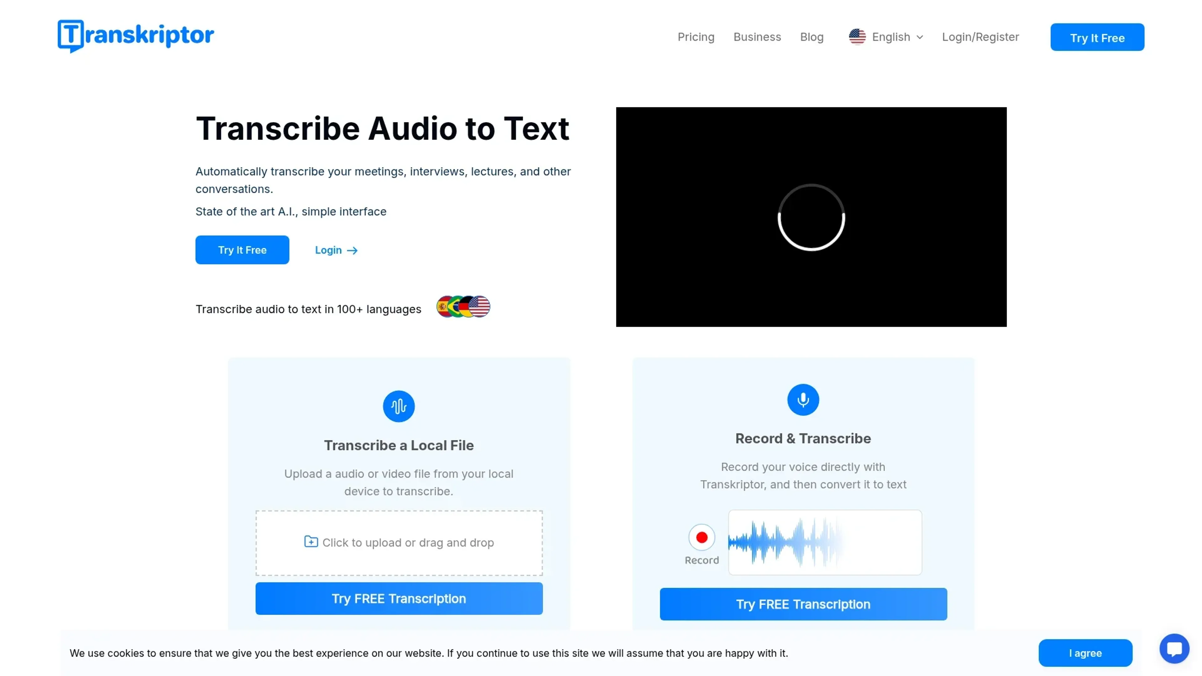 Transkriptor product screenshot